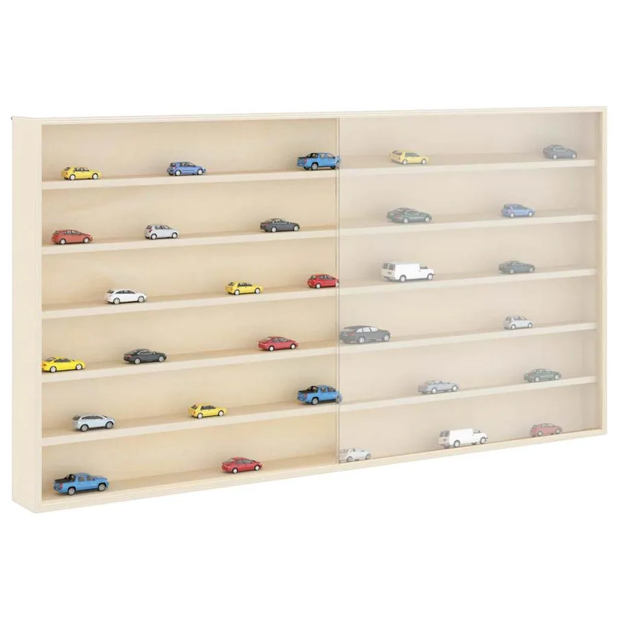 Vitrine Murale avec porte Beige 100 x 8,5 x 54 cm Contreplaqué - 3