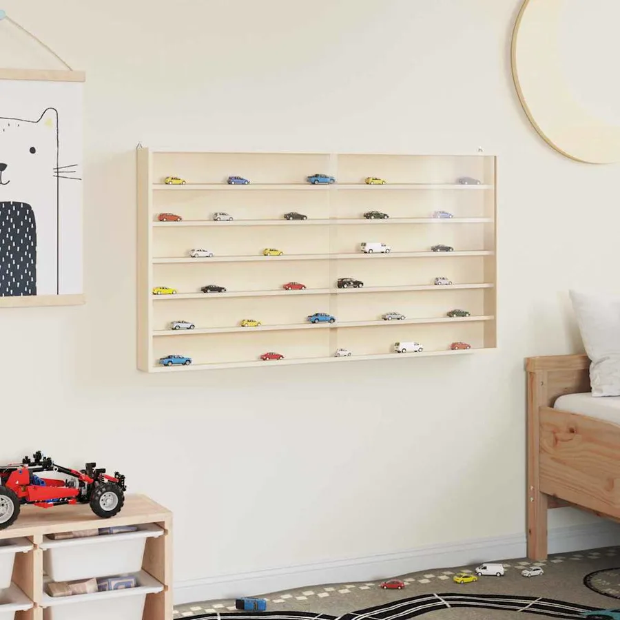 Vitrine Murale avec porte Beige 100 x 8,5 x 54 cm Contreplaqué - 4