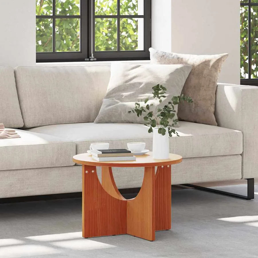 Table basse Brun cire 50 x 50 x 35 cm Bois massif en pin