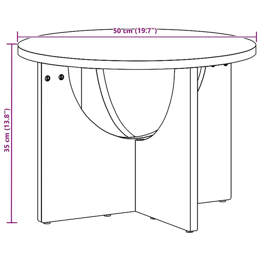 Table basse Brun cire 50 x 50 x 35 cm Bois massif en pin - 13