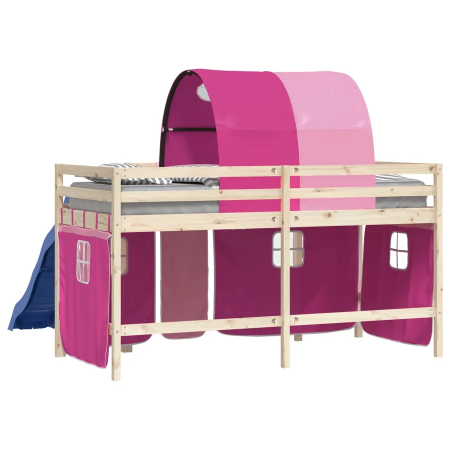 Rideaux pour lit mezzanine avec tunnel rose polyester - 7