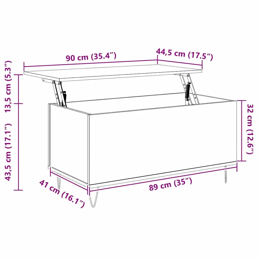 Table basse chêne artisanal 90 x 44.5 x 45 cm Bois d'ingénierie - 13