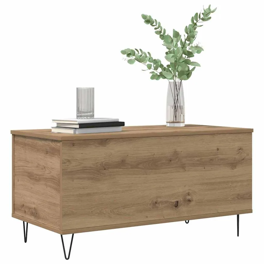 Table basse chêne artisanal 90 x 44.5 x 45 cm Bois d'ingénierie - 3