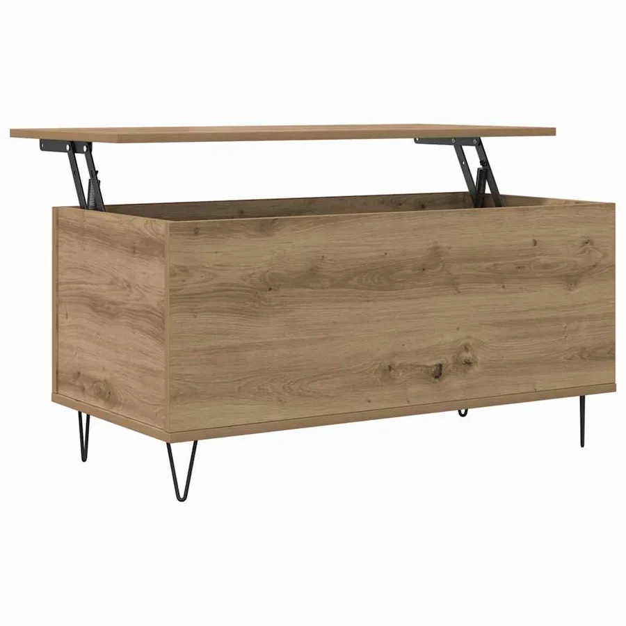 Table basse chêne artisanal 90 x 44.5 x 45 cm Bois d'ingénierie - 5