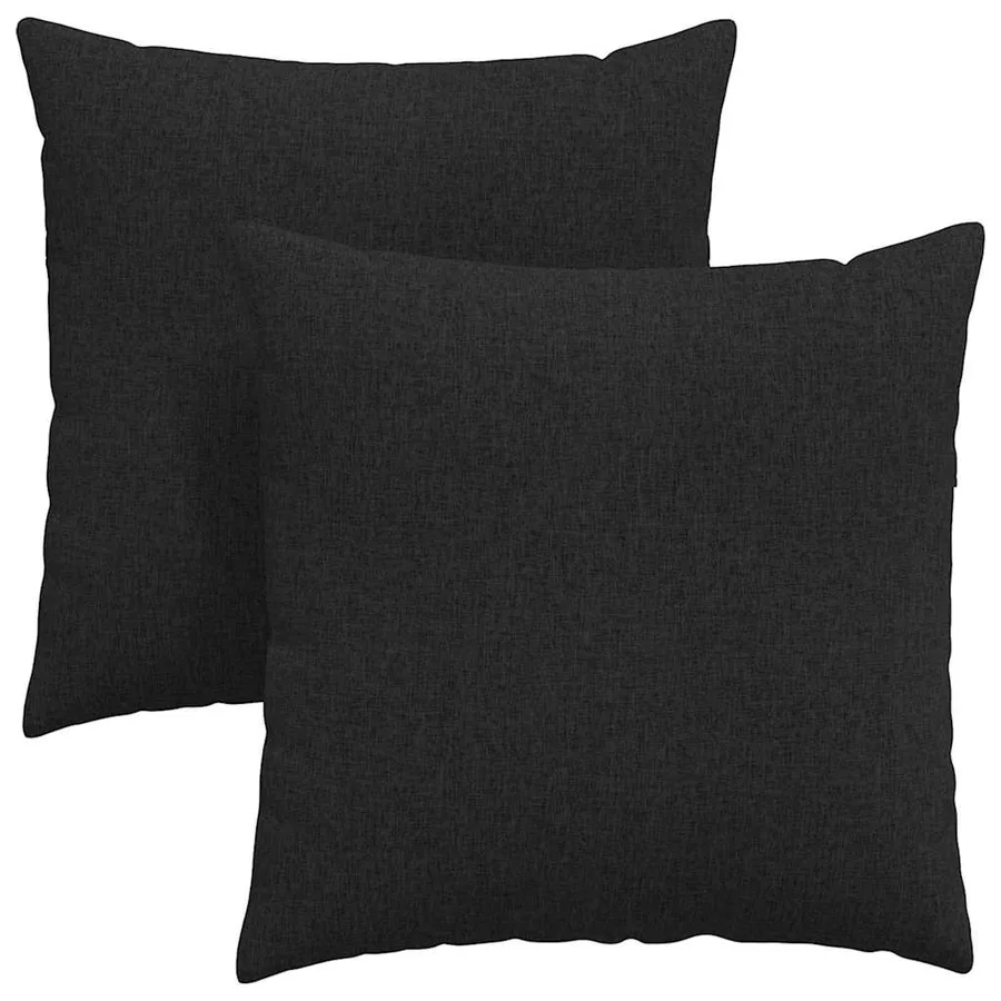 Coussins de canapé 2 pcs Noir 80 x 80 cm tissu - 2