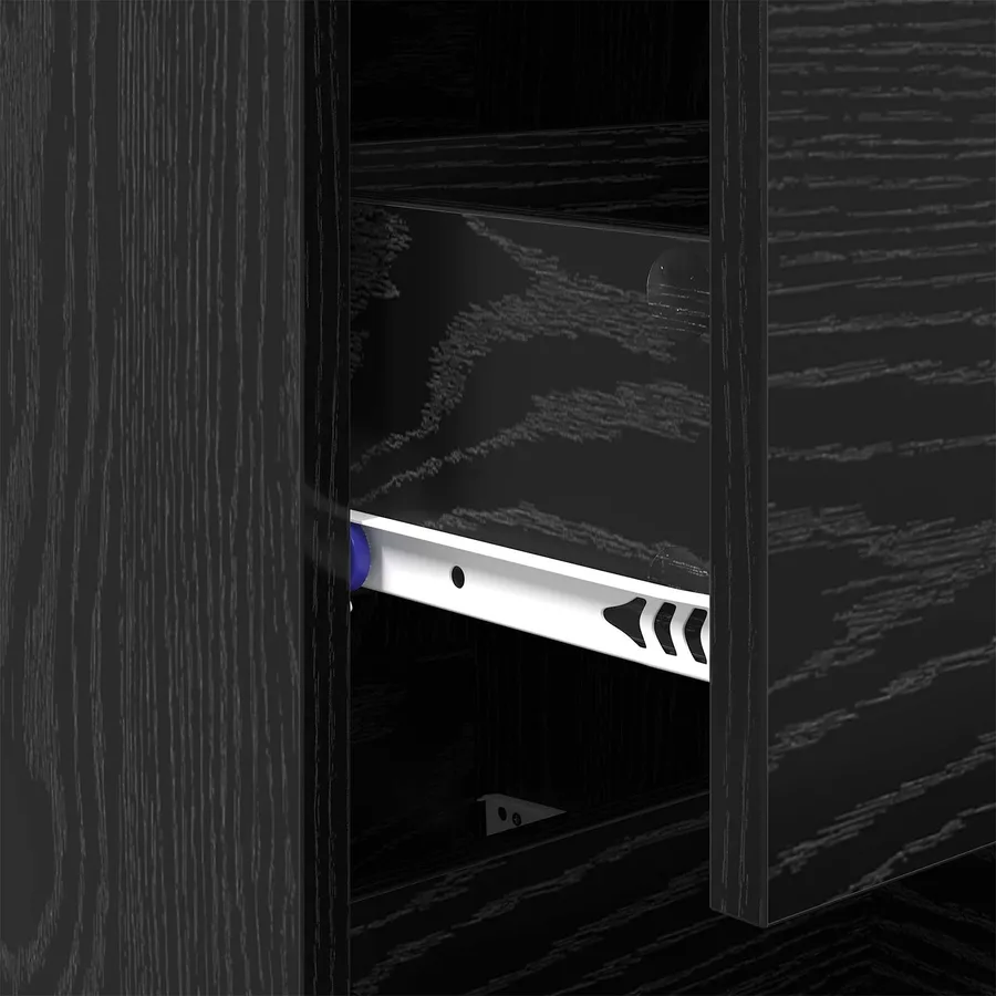 Buffet Chêne noir 34,5 x 34 x 90 cm Bois d'ingénierie - 9