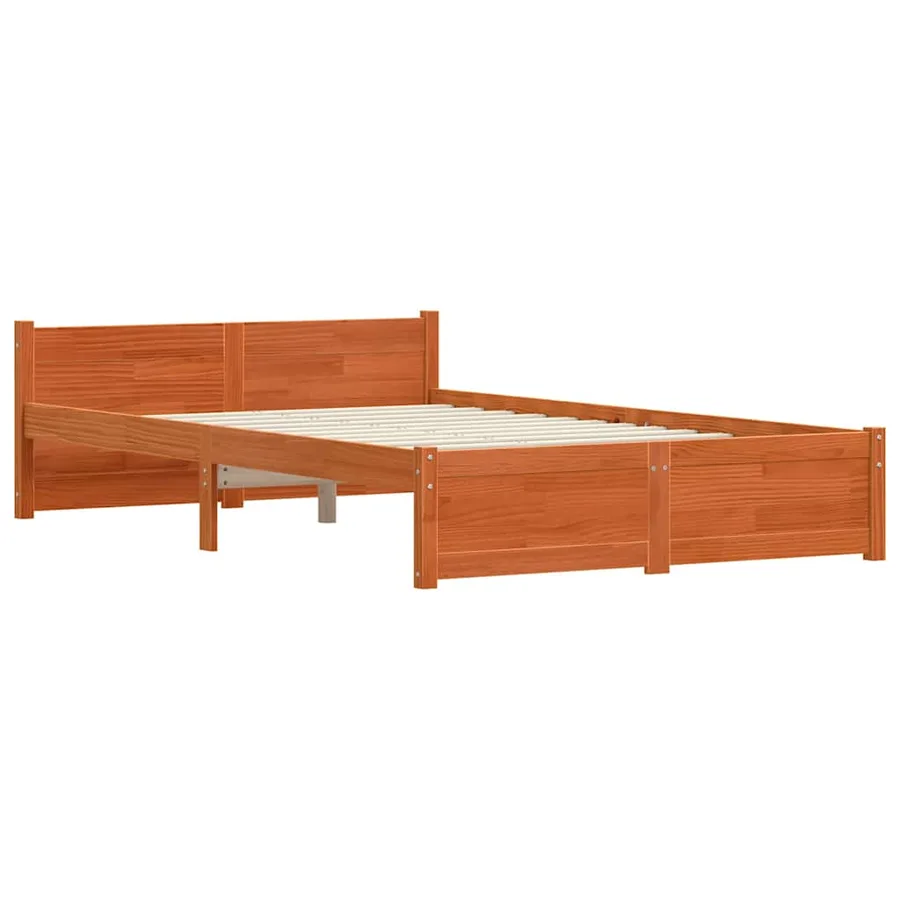 Cadre de lit Brun cire 205,5 x 125,5 x 51 cm Pin massif - 4