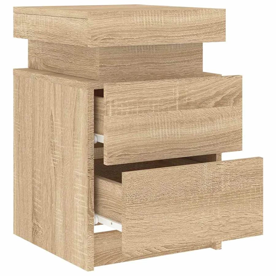 Table de chevet avec lumières LED chêne sonoma 35x39x55 cm - 6