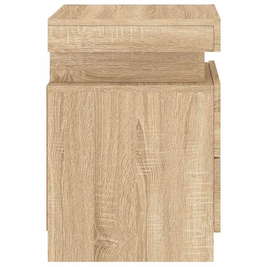 Table de chevet avec lumières LED chêne sonoma 35x39x55 cm - 9