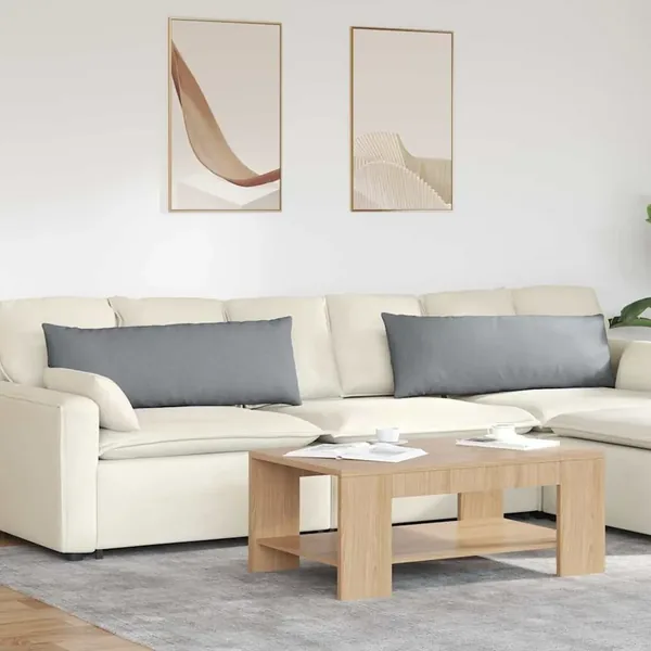 Coussins de canapé 2 pcs Gris clair 120 x 40 cm tissu