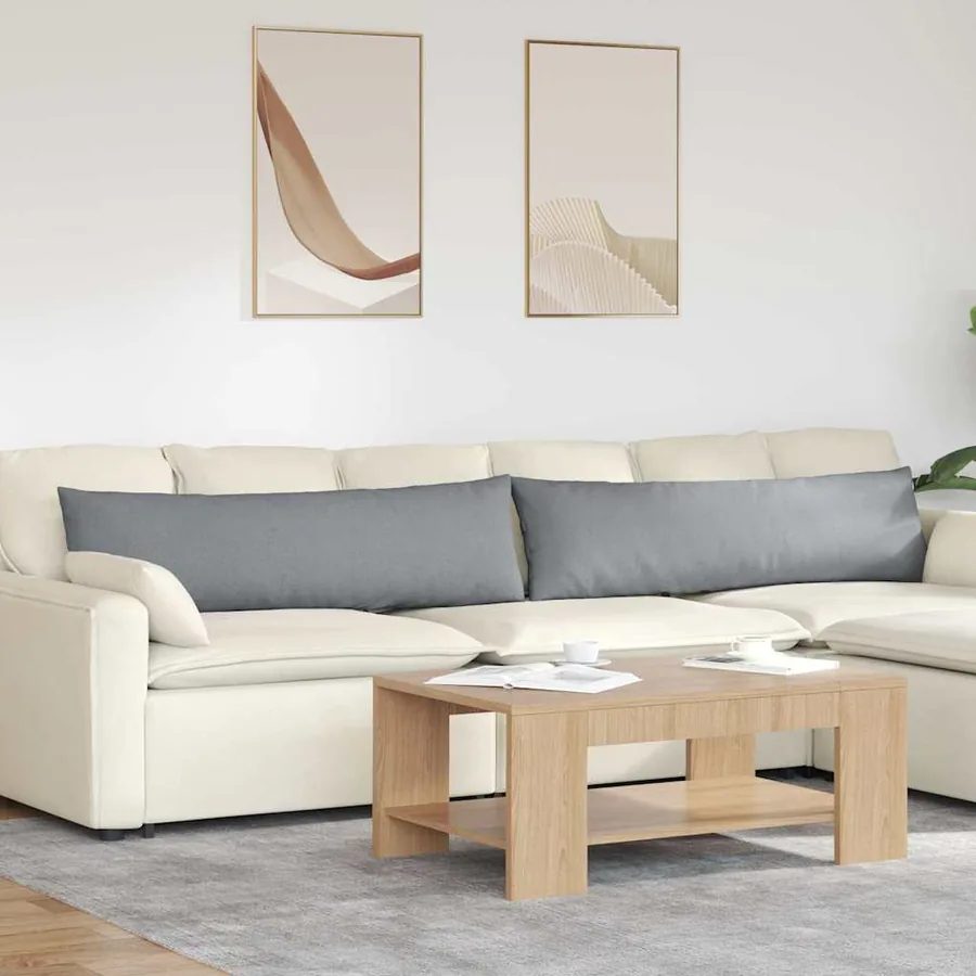 Coussins de canapé 2 pcs Gris clair 145 x 40 cm tissu