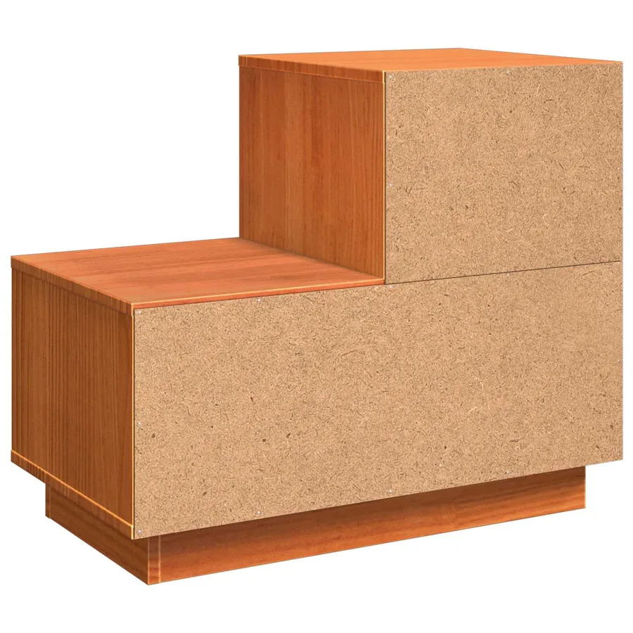 Cabinet de chevet avec tiroir 2 pcs Cire marron 60 x 34 x 51 cm - 10
