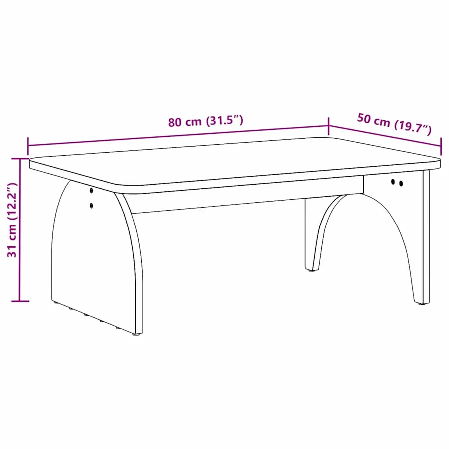 Table basse Brun cire 80 x 50 x 31 cm Bois massif en pin - 13