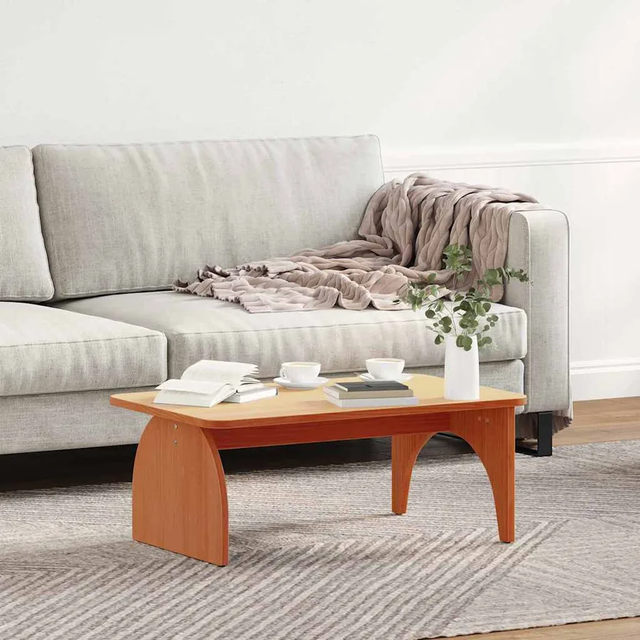 Table basse Brun cire 80 x 50 x 31 cm Bois massif en pin - 4