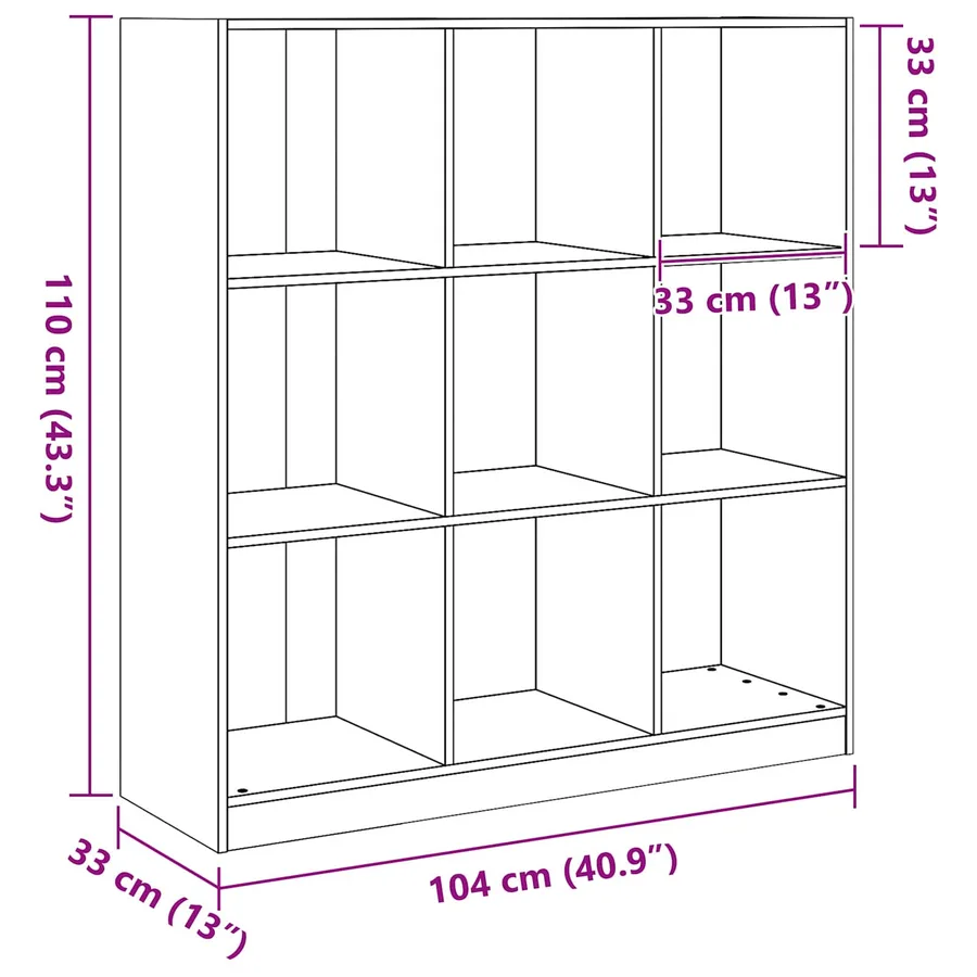 Bibliothèque Brun cire 104 x 33 x 110 cm Pin massif - 11