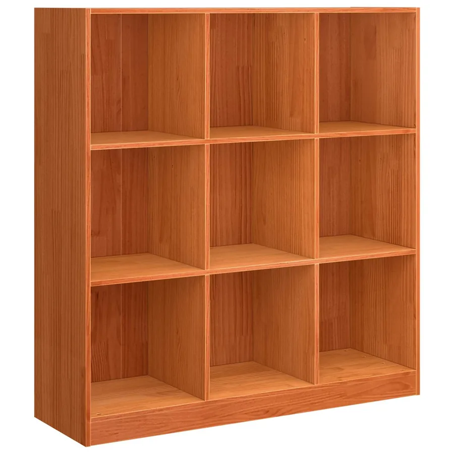 Bibliothèque Brun cire 104 x 33 x 110 cm Pin massif - 2
