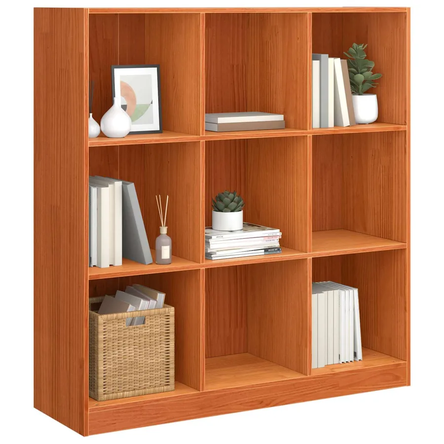 Bibliothèque Brun cire 104 x 33 x 110 cm Pin massif - 3