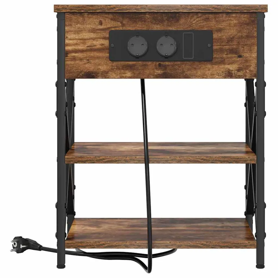 Cabinet de chevet Chêne fumé 41 x 31 x 51 cm Bois d'ingénierie - 5