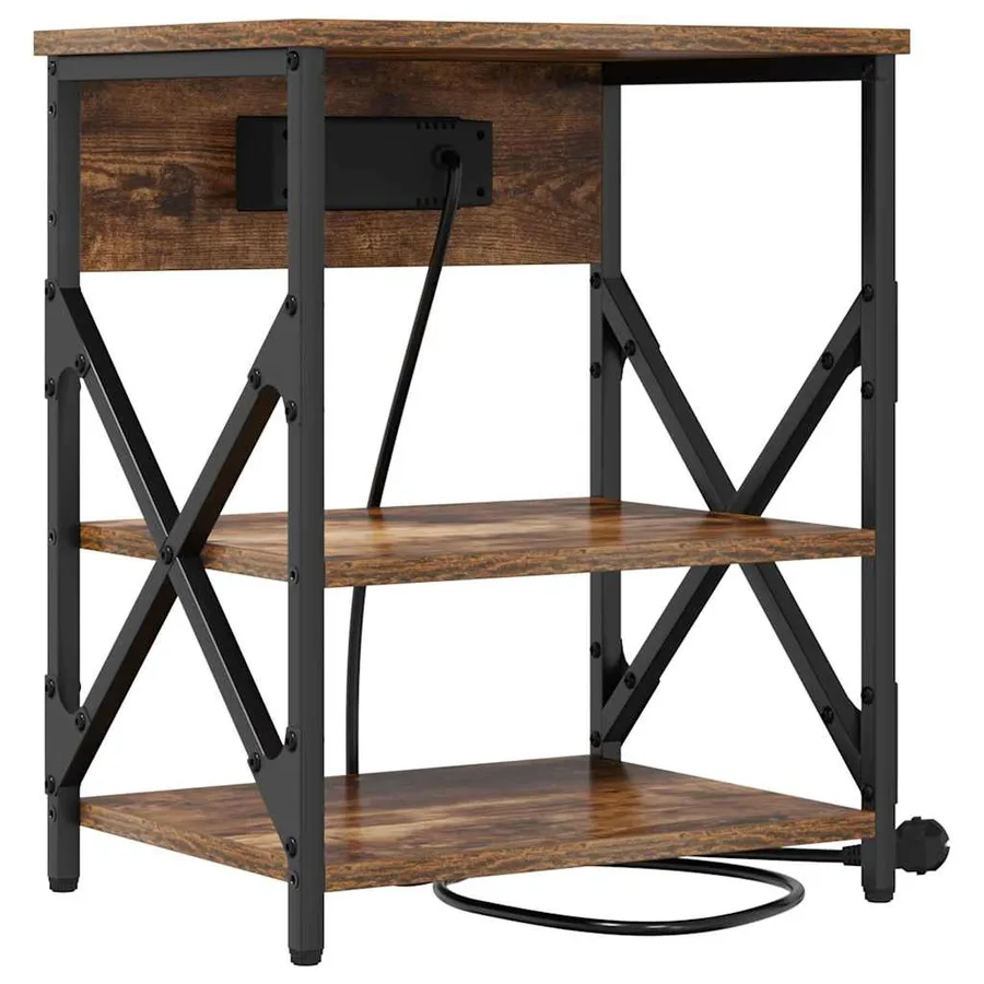Cabinet de chevet Chêne fumé 41 x 31 x 51 cm Bois d'ingénierie - 7