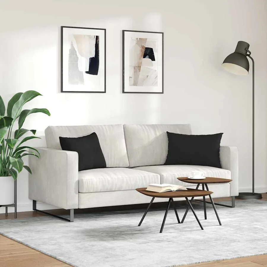 Coussins de canapé 2 pcs Noir 60 x 40 cm tissu - 4