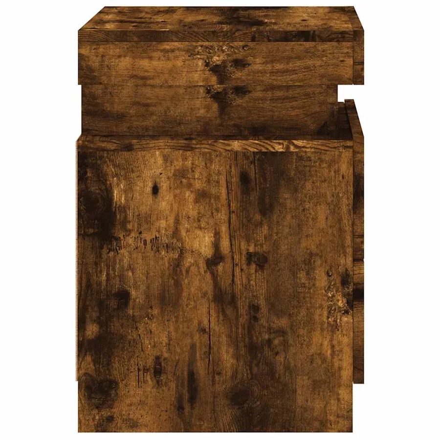 Tables de chevet avec lumières LED 2 pcs chêne fumé 35x39x55 cm - 10