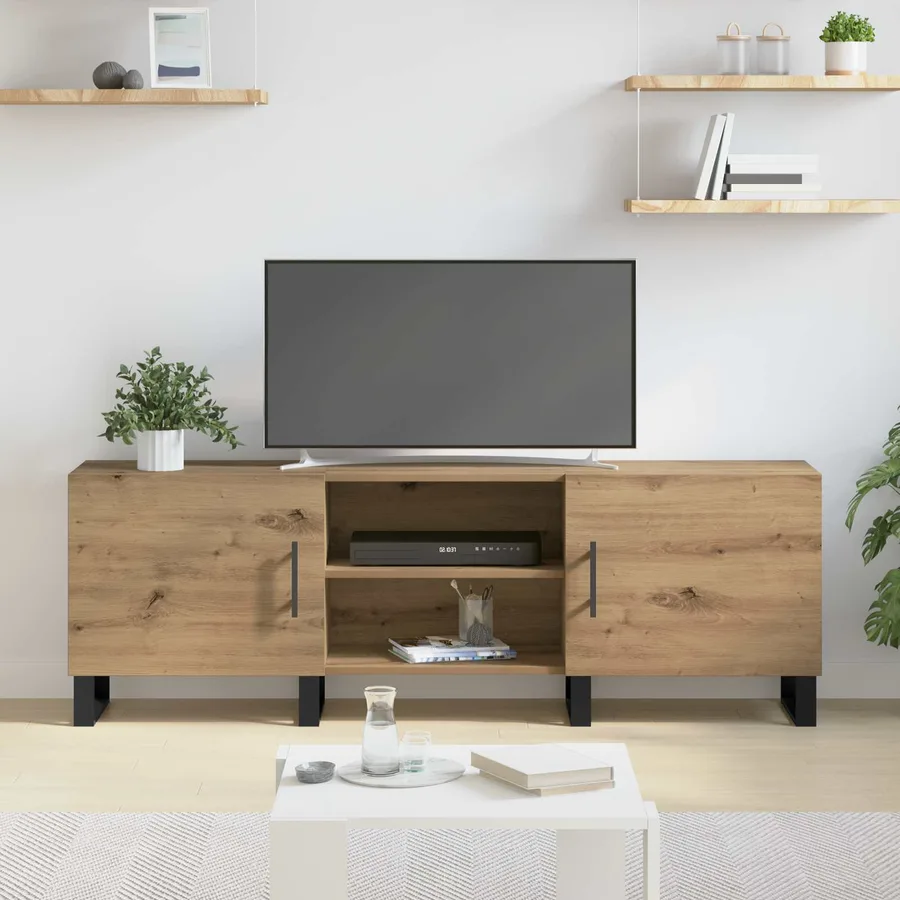 Meuble TV 150 x 30 x 50 cm Chêne artisanal Bois d'ingénierie - 4