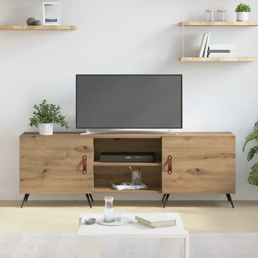 Meuble TV 150 x 30 x 50 cm chêne artisanal Bois d'ingénierie - 4