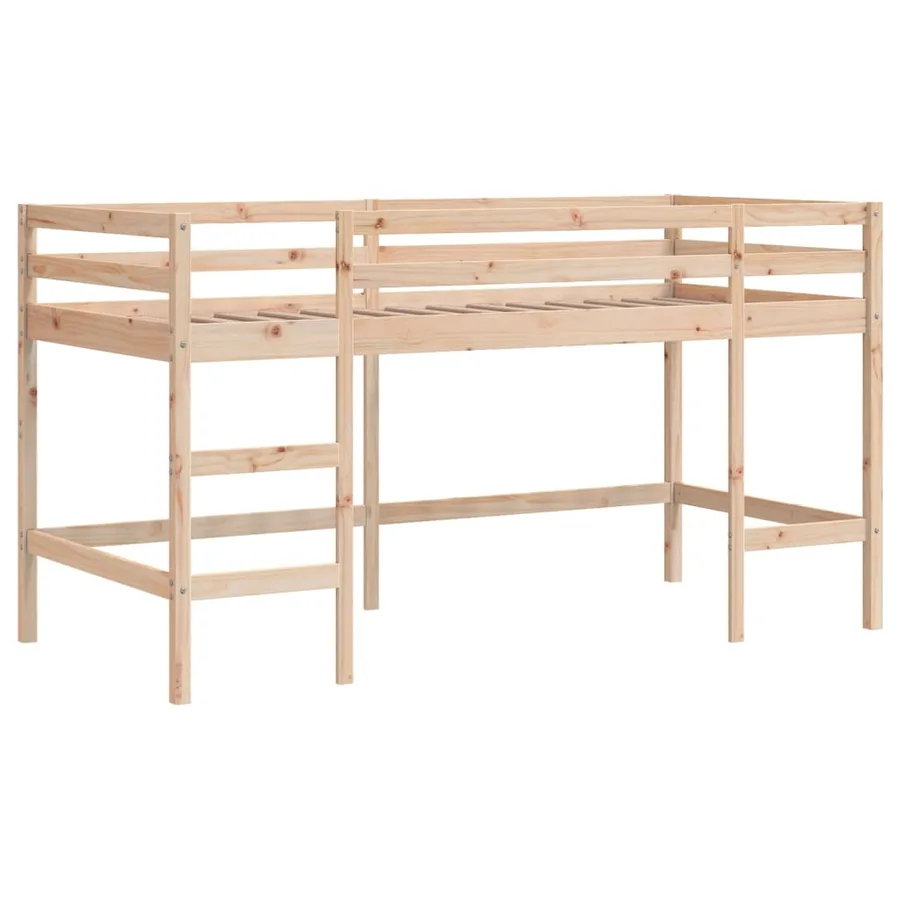 Lit mezzanine enfants avec tunnel sans matelas rose 80x200 cm - 6