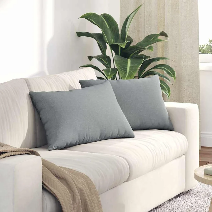 Coussins de canapé 2 pcs Gris clair 60 x 40 cm tissu