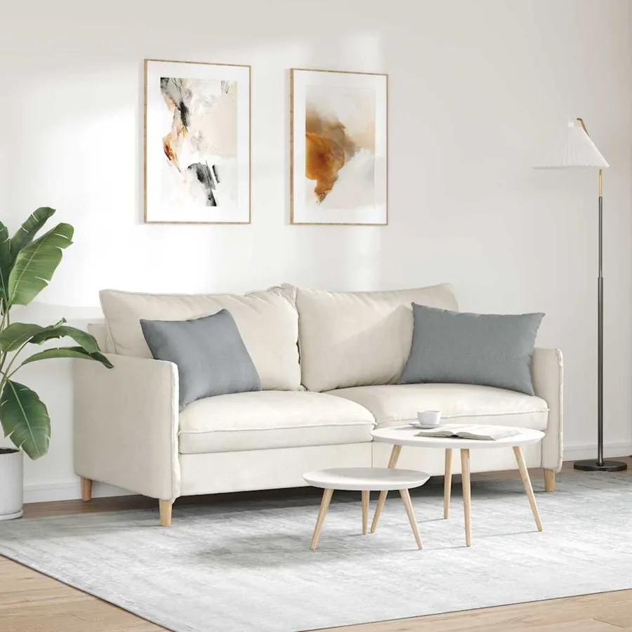 Coussins de canapé 2 pcs Gris clair 60 x 40 cm tissu - 4
