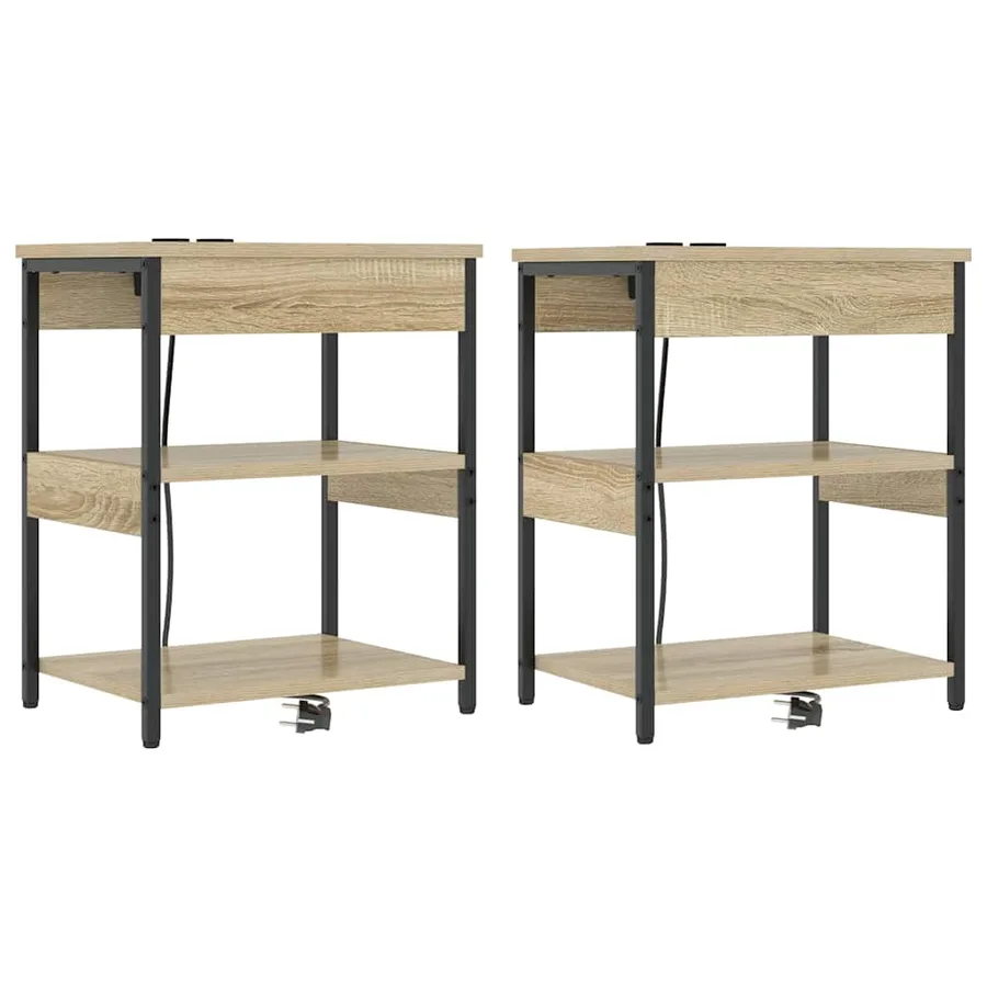 Cabinet de chevet 2 pcs Chêne Sonoma 41 x 31 x 51 cm - 2