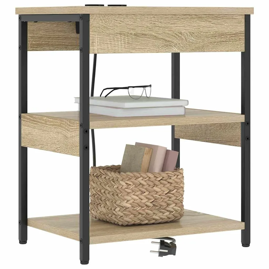 Cabinet de chevet 2 pcs Chêne Sonoma 41 x 31 x 51 cm - 3