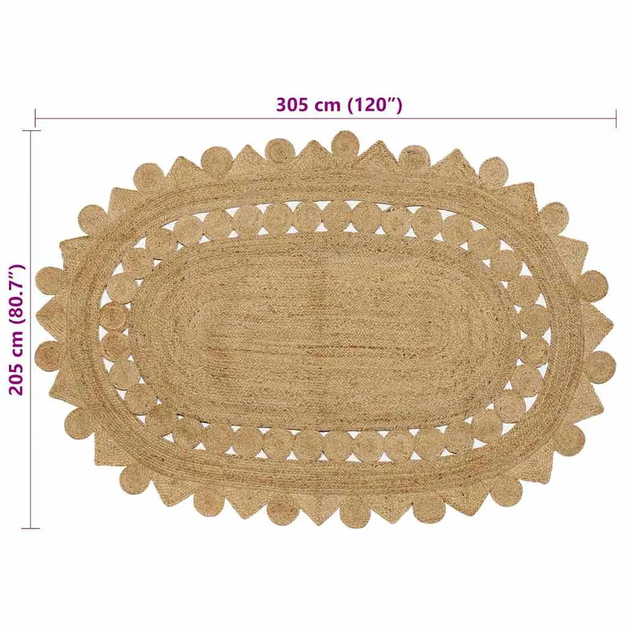 Tapis de surface Naturel 205 x 305 cm Jute - 4