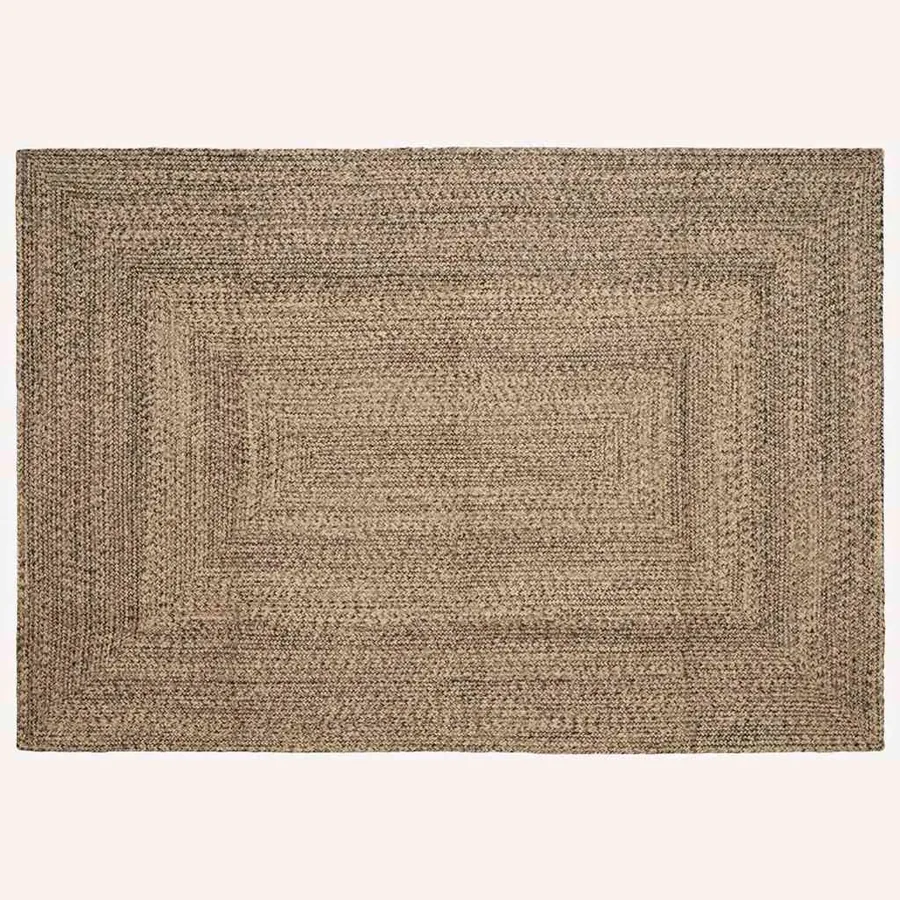 Tapis de surface Naturel et noir 160 x 230 cm Jute