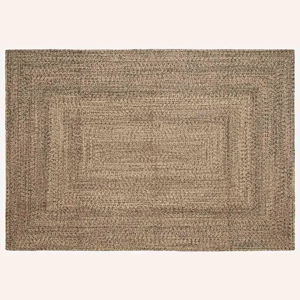 Tapis de surface Naturel et noir 160 x 230 cm Jute
