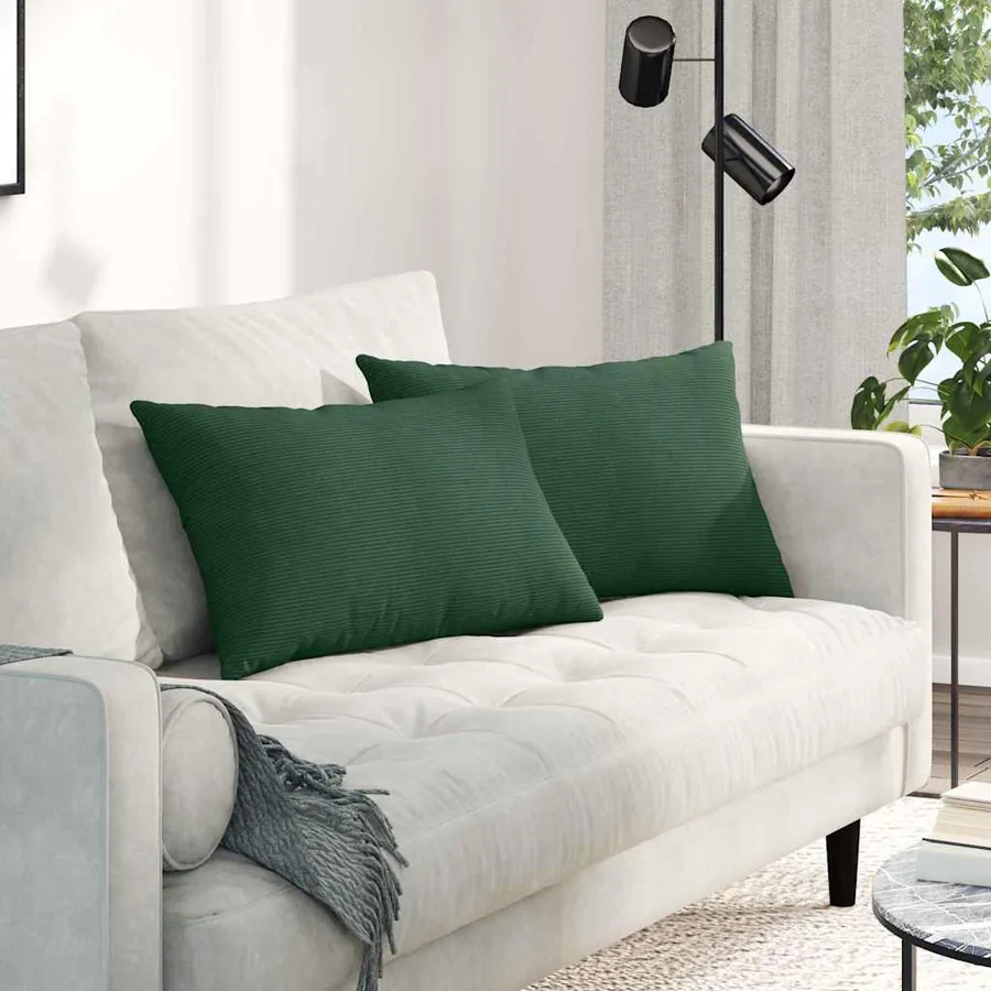 Coussins de canapé 2 pcs Vert foncé 60 x 40 cm