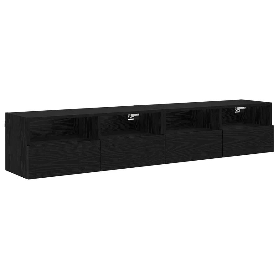 Meubles TV muraux 2 pcs Chêne noir 80 x 30 x 30 cm - 2
