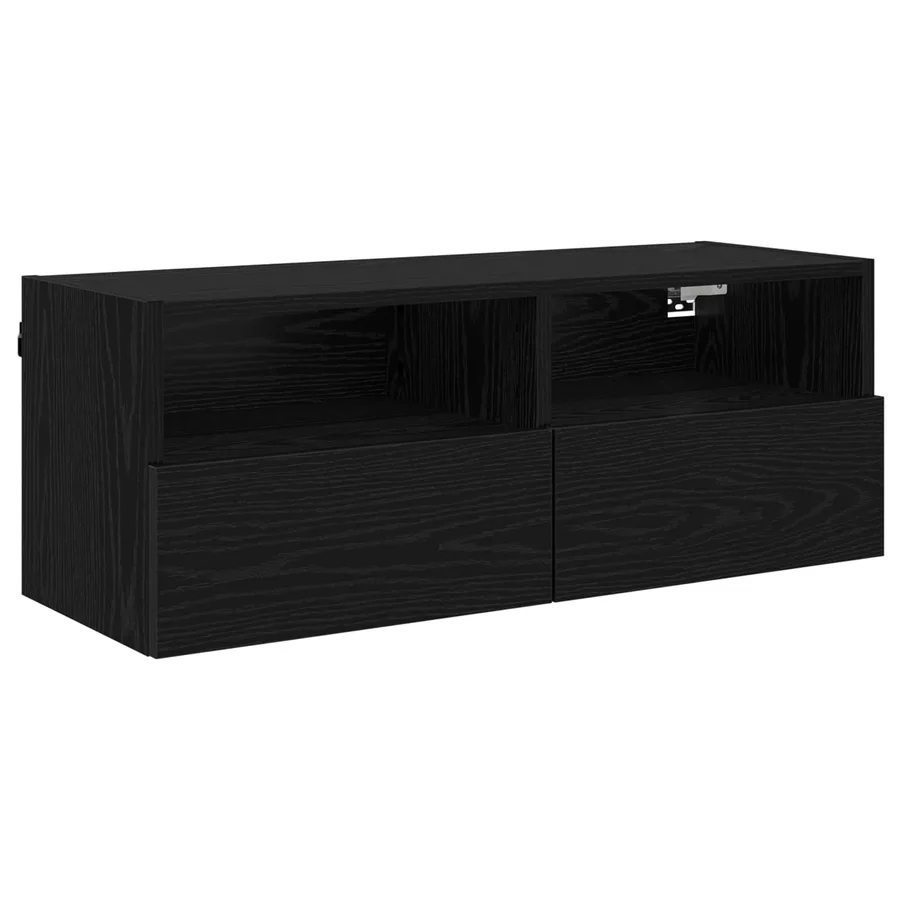 Meubles TV muraux 2 pcs Chêne noir 80 x 30 x 30 cm - 5