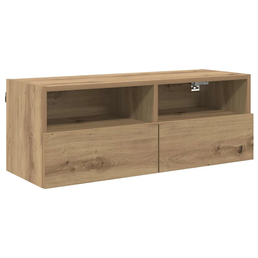 Meubles TV muraux 2 pcs Chêne artisanal Bois d'ingénierie - 5