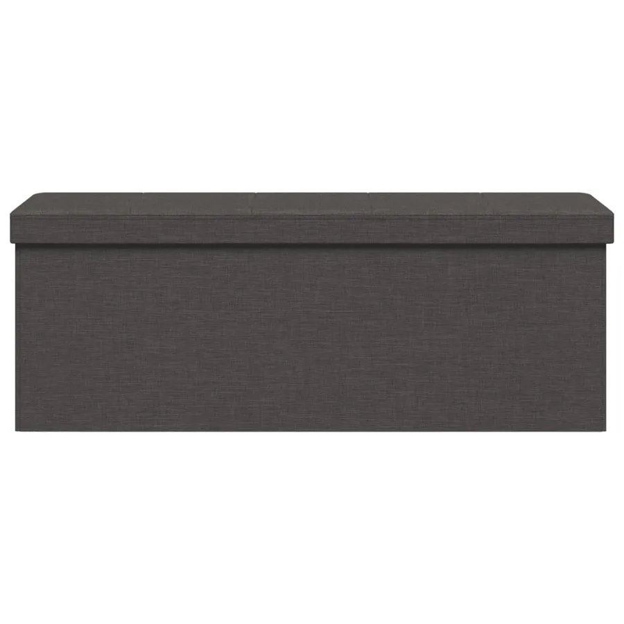 Banc de rangement pliable gris foncé faux lin - 5