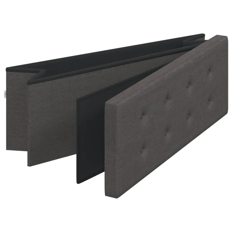 Banc de rangement pliable gris foncé faux lin - 9