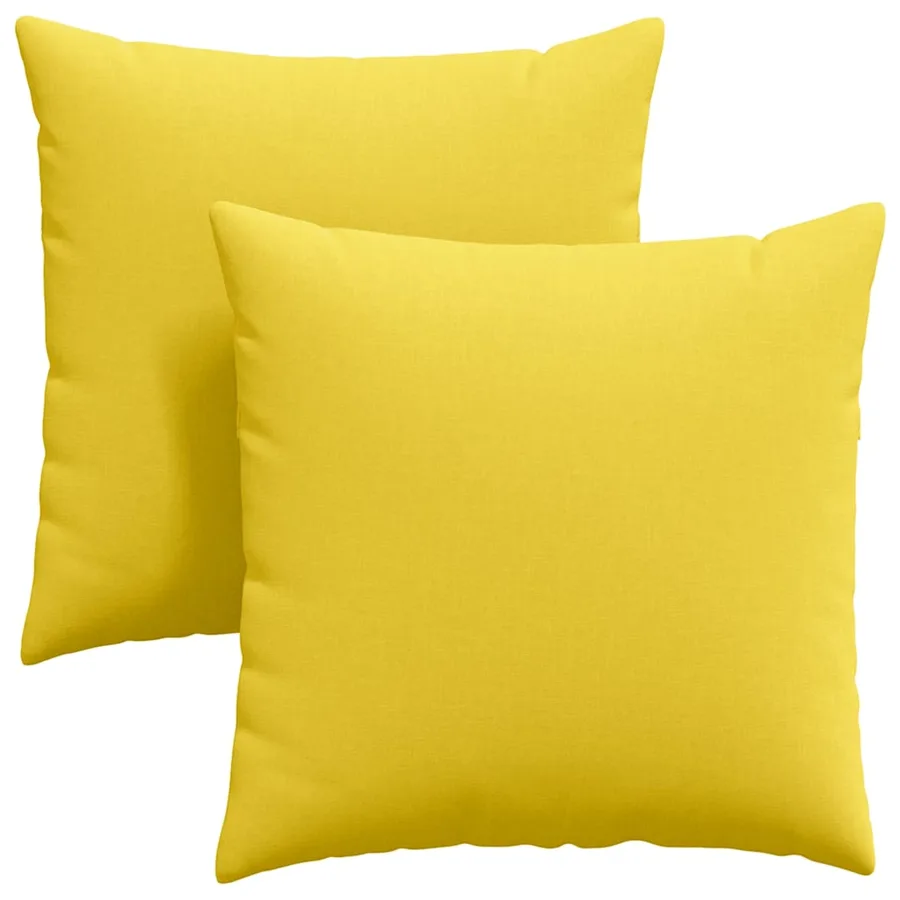 Coussins de canapé 2 pcs Jaune clair 80 x 80 cm tissu - 2