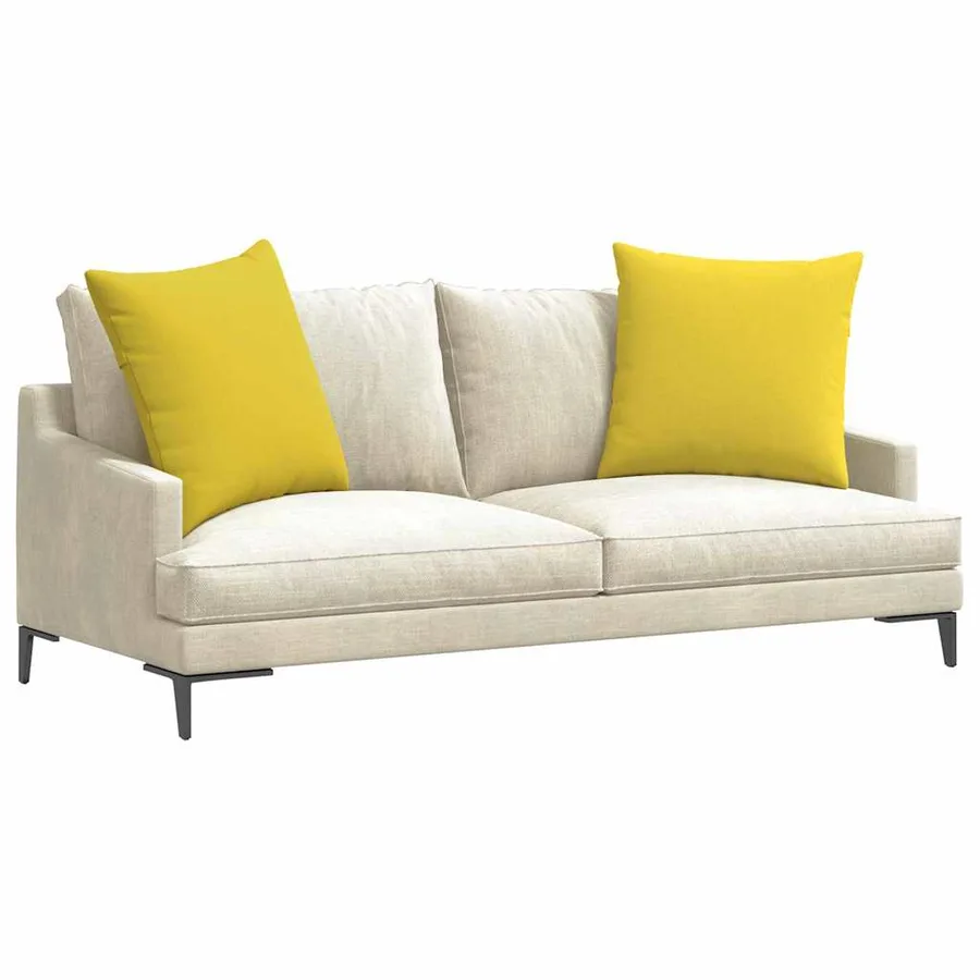 Coussins de canapé 2 pcs Jaune clair 80 x 80 cm tissu - 3