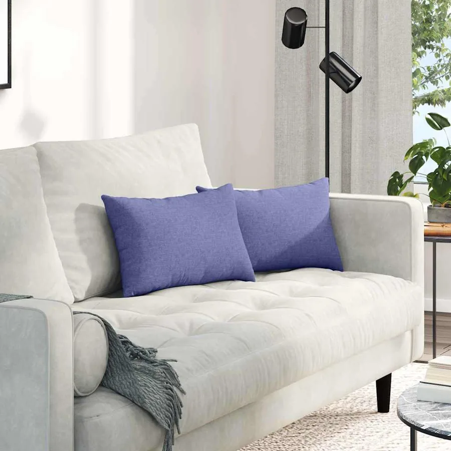 Coussins de canapé 2 pcs Bleu denim 50 x 30 cm tissu