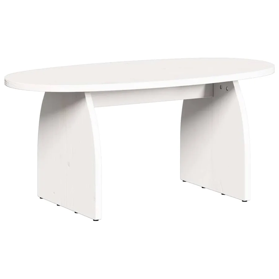 Table basse Blanc 80 x 40 x 35 cm Pin massif - 10