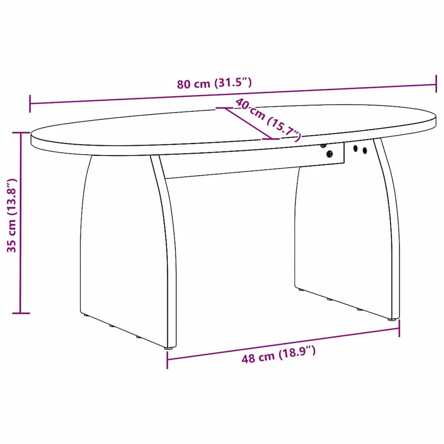 Table basse Blanc 80 x 40 x 35 cm Pin massif - 17