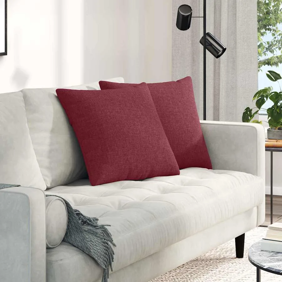 Coussins de canapé 2 pcs Bordeaux 50 x 50 cm tissu