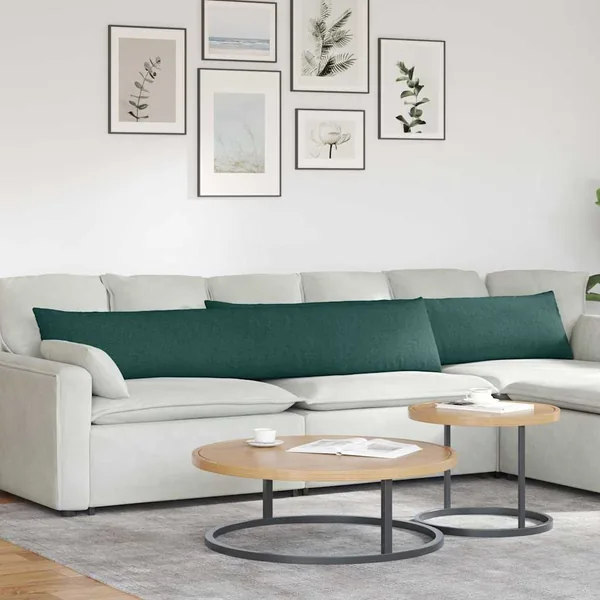 Coussins de canapé 2 pcs Vert foncé 200 x 40 cm tissu