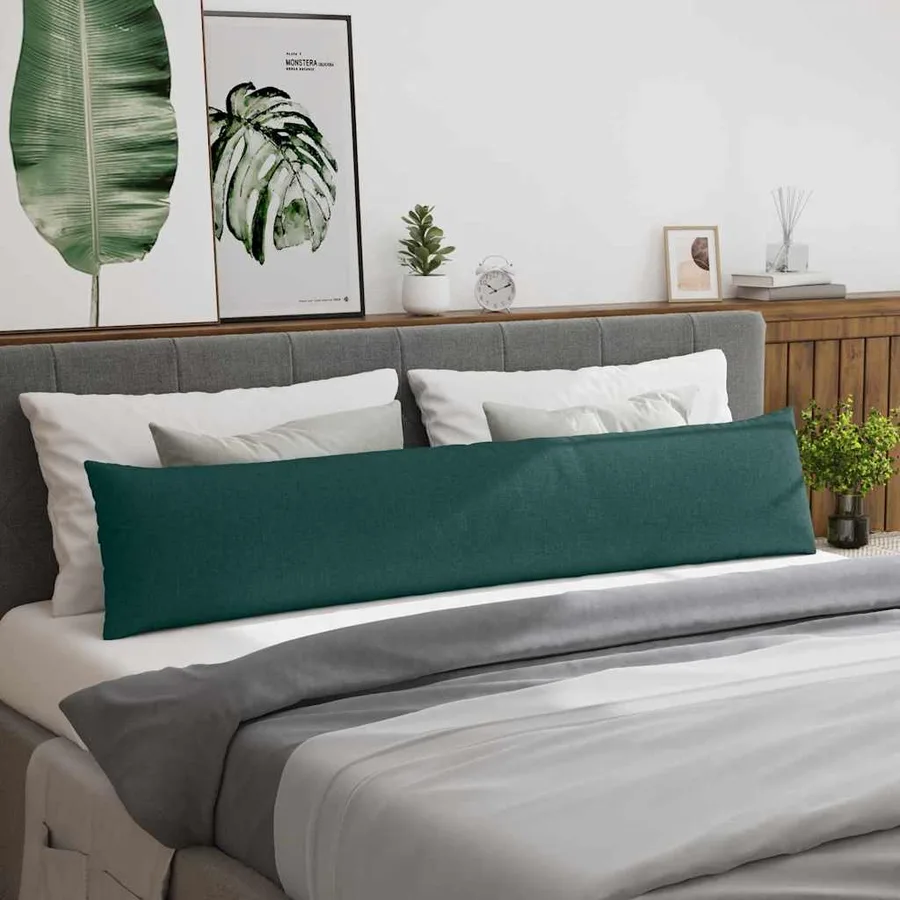 Coussins de canapé 2 pcs Vert foncé 200 x 40 cm tissu - 4