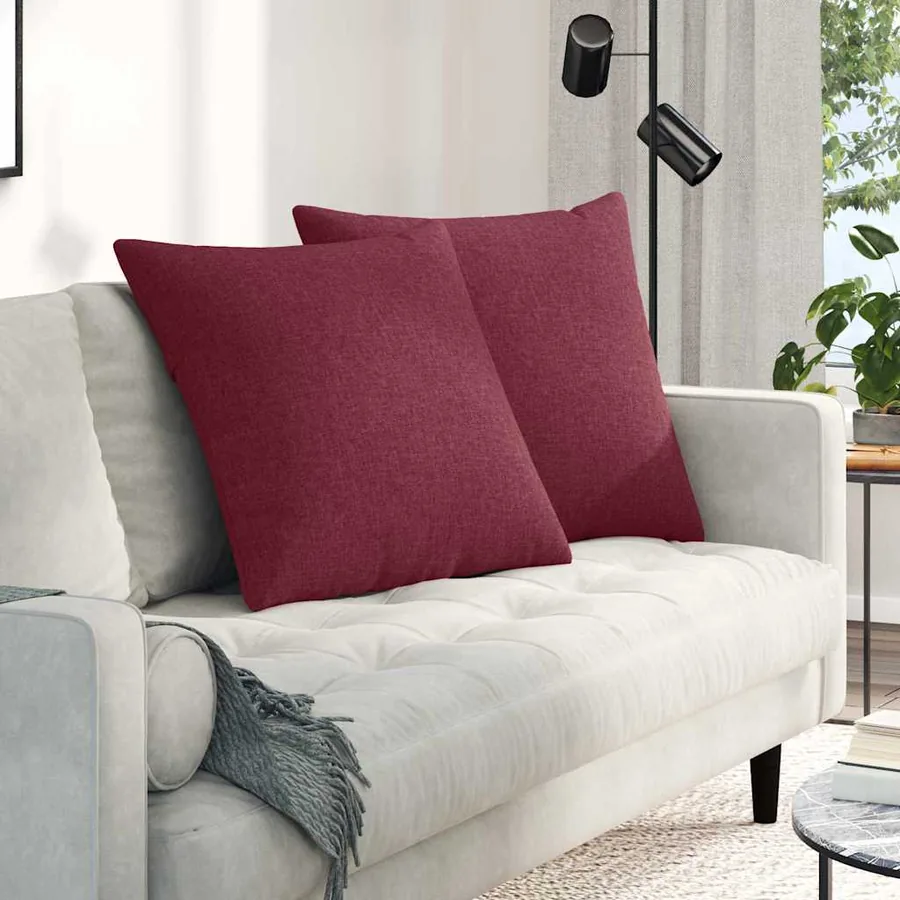 Coussins de canapé 2 pcs Bordeaux 60 x 60 cm tissu